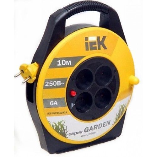 УК10 Катушка с т/з 4 места 2Р/10м 2х0,75мм2 "Garden" ИЭК