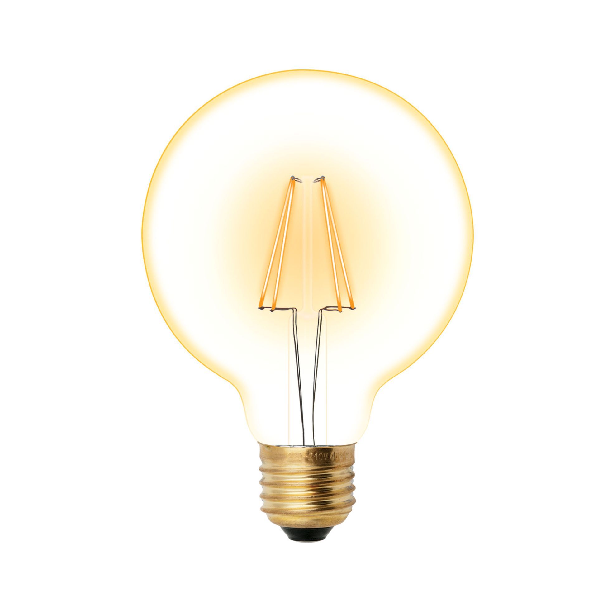 Лампа LED Vintage.6W-E27Форма шар.Золотистая колба.