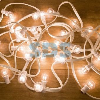 Гирлянда LED Galaxy Bulb String 10м, белый КАУЧУК, 30 ламп*6 LED БЕЛЫЕ, влагостойкая IP65