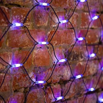 Гирлянда "Сеть" 2x4м, черный КАУЧУК, 560 LED Белые/Синие