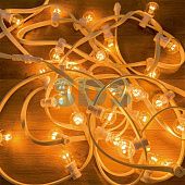 Гирлянда LED Galaxy Bulb String 10м, белый КАУЧУК, 30 ламп*6 LED ТЕПЛЫЙ БЕЛЫЙ, влагостойкая IP65